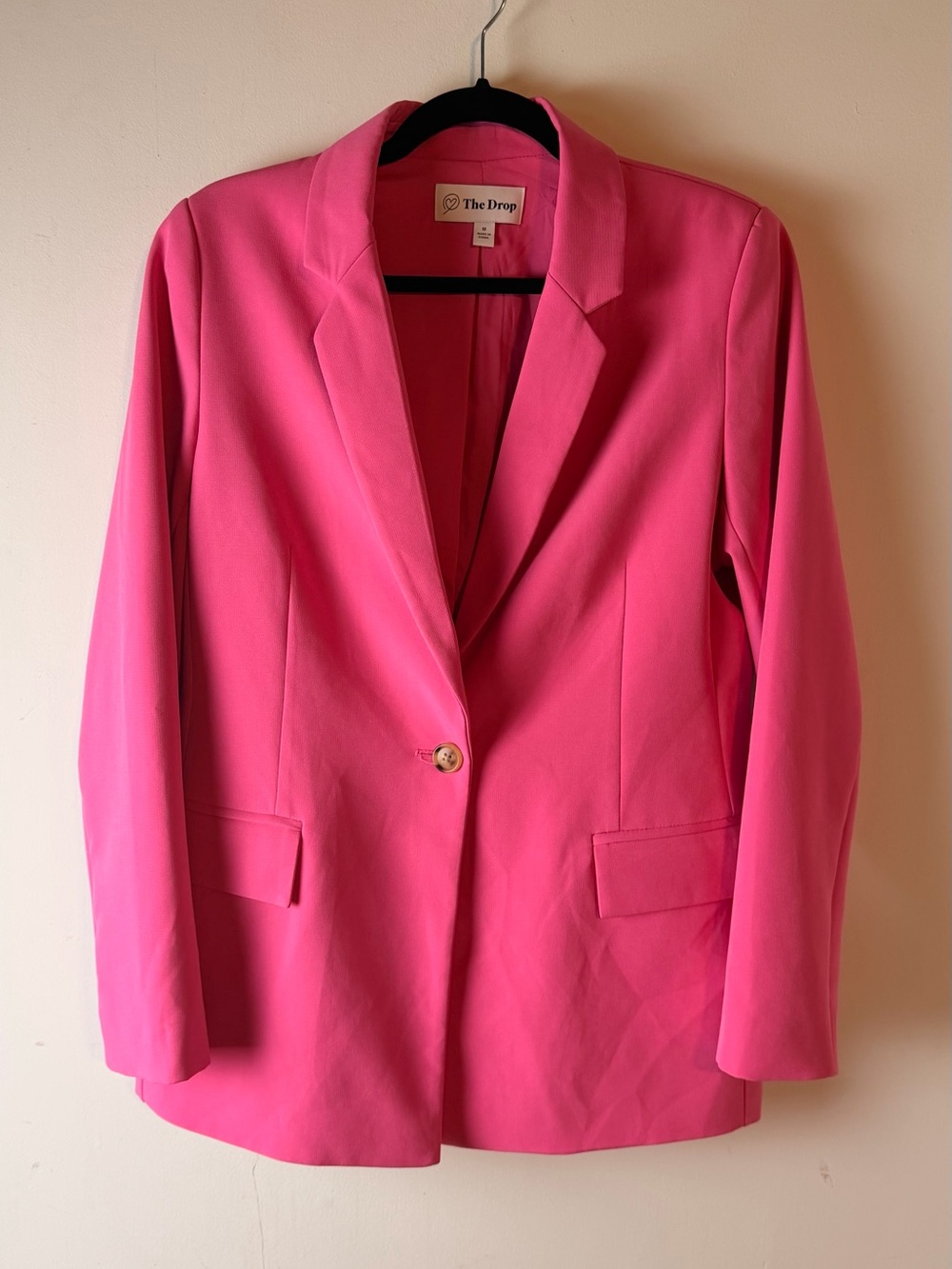 Women's Hot Pink Single-Button Blazer - Size M